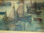 FRANS SMEERS °1873-1960 Port bateaux de pêche aquarelle, Enlèvement