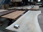 BOOMSTAM TAFELS - Houten tafels,  Tafelbladen planken, Ophalen, 100 tot 150 cm, Eiken, Overige vormen