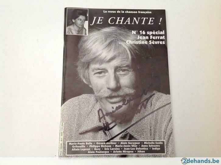 Frans magazine Je Chante! Special Jean Ferrat gesigneerd, Verzamelen, Overige Verzamelen, Zo goed als nieuw, Ophalen of Verzenden