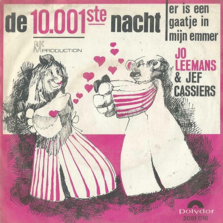Jo Leemans & Jef Cassiers – De 10.000ste nacht – Single, Cd's en Dvd's, Vinyl Singles, Gebruikt, Single, Nederlandstalig, 7 inch