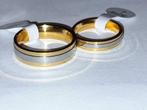 Tweekleurige roestvrijstalen trouwringen, Handtassen en Accessoires, Ringen, IJzer of Staal, Nieuw, Ophalen of Verzenden, Dame of Heer