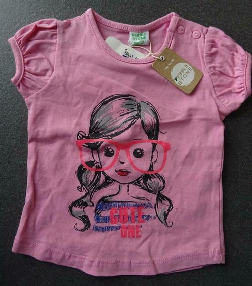 Roze meisjes t-shirt Pebble Stone maat 68 (NIEUW), Kinderen en Baby's, Babykleding | Maat 68, Nieuw, Meisje, Shirtje of Longsleeve