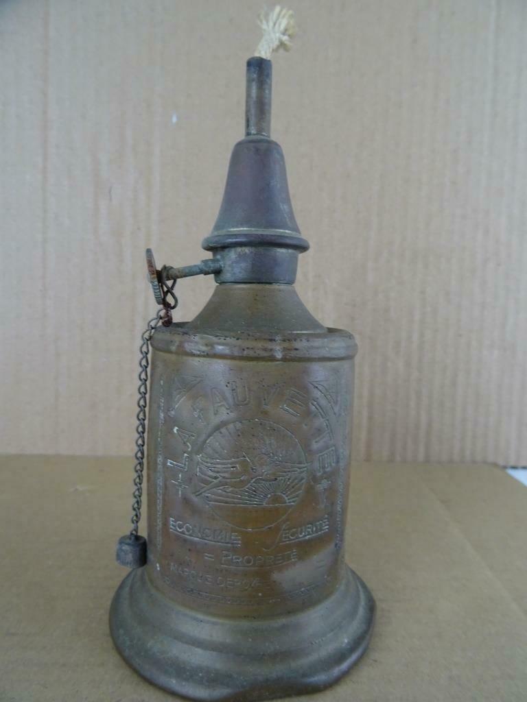 Antieke olielamp antiek olielampje La Fauvette Frans ca 1900, Antiek en Kunst, Antiek | Verlichting, Ophalen of Verzenden