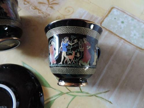 Griekenland porselein vintage Set (goud) theekopjes, Antiquités & Art, Antiquités | Porcelaine, Enlèvement