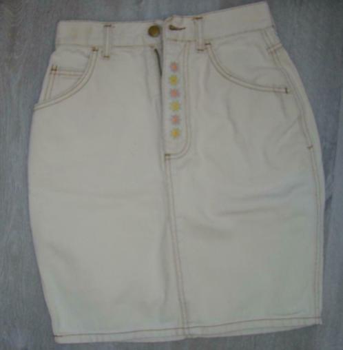 Rok jeans gelig écru touwkleurig - maat 34, Kleding | Dames, Rokken, Gedragen, Maat 34 (XS) of kleiner, Beige, Boven de knie, Ophalen of Verzenden
