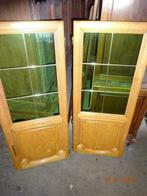 2 EIKEN DEURTJES MET GLAS, Ophalen of Verzenden