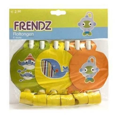 Roltoeters roltongen dier Frendz 6 stuks, Hobby en Vrije tijd, Feestartikelen, Nieuw, Feestartikel, Ophalen of Verzenden