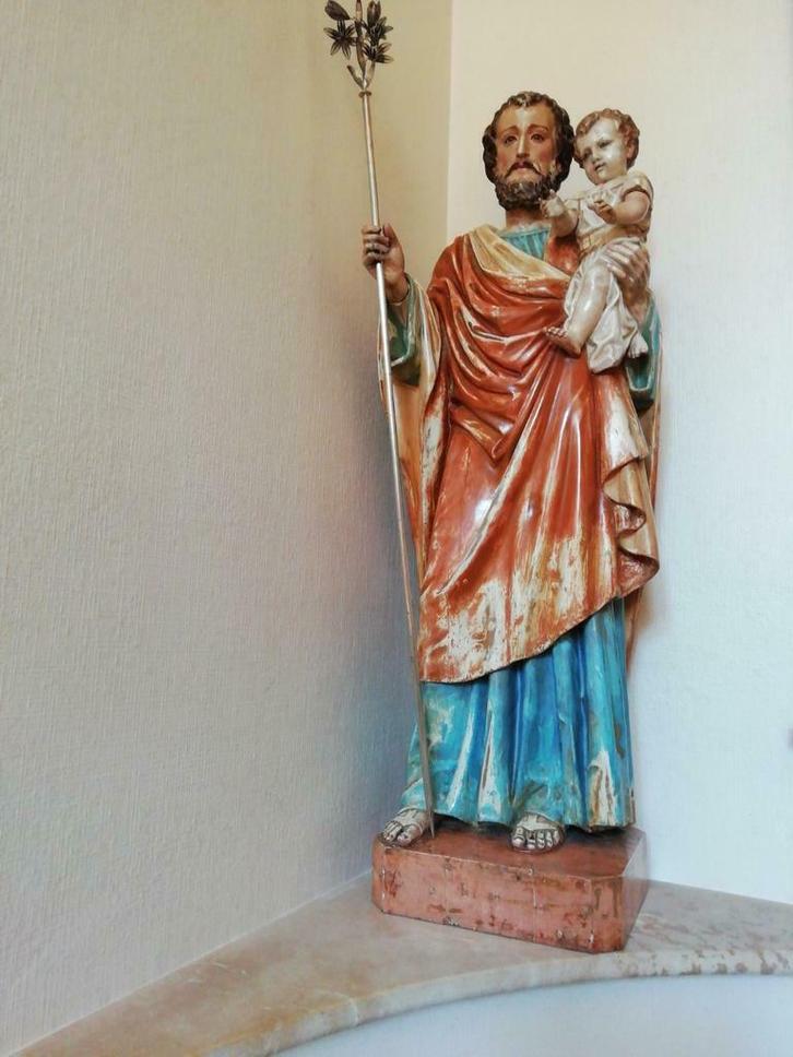 Statue chrétienne « bois polychrome », Antiquités & Art, Art | Sculptures & Bois, Enlèvement