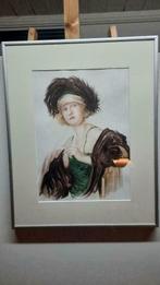 Aquarel  Rokend meisje, Ophalen