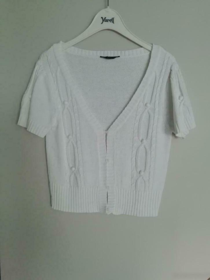 Boléro col V manches courtes blanc, Vêtements | Femmes, Pulls & Gilets, Comme neuf, Taille 36 (S), Blanc, Enlèvement ou Envoi