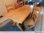 Table et 6 chaises de salle à manger en chêne massif (clair), Maison & Meubles, Enlèvement, Utilisé