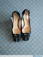 ZINDA zwarte suède schoenen maat 37.5  , houten hak van 8cm, Gedragen, Zwart, Pumps