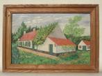 Mooi schilderij - hoeve met zomerse tuin - J. Pas - 1950-70, Antiek en Kunst, Kunst | Schilderijen | Modern, Ophalen of Verzenden
