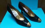 814* GENNY véritables luxe shoes tout cuir (pointure 37,5), Noir, Escarpins, Porté, Envoi
