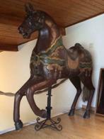 Groot oud massief houten paard - Carrousel, Antiquités & Art, Enlèvement