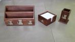 3-delige mahoniehouten bureauset, Huis en Inrichting, Ophalen, Zo goed als nieuw