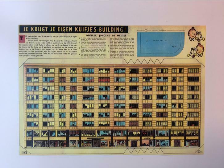 Kuifje building plan plaat, Verzamelen, Stripfiguren, Nieuw, Beeldje of Figuurtje, Kuifje, Ophalen of Verzenden