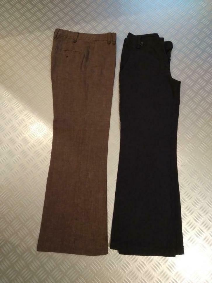 2 linnen broeken bruin maat 34, blauw maat 36 samen 15 euro, Vêtements | Femmes, Culottes & Pantalons, Comme neuf, Taille 36 (S)