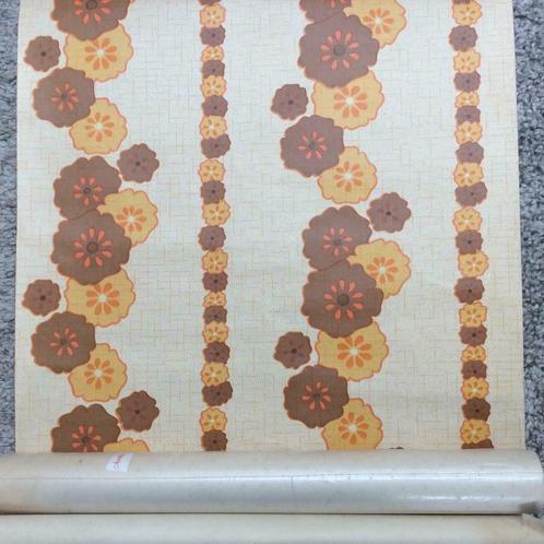 Vintage behang met bloemenpatroon - 8 rollen beschikbaar, Antiek en Kunst, Curiosa en Brocante, Ophalen of Verzenden