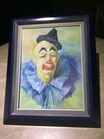 Peinture à l'huile "Le Clown triste" très bel encadrement