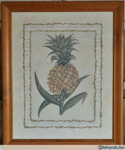 2 Vintage kaders : keizerskroon en ananas, Maison & Meubles, Accessoires pour la Maison | Décorations murale, Utilisé, Envoi