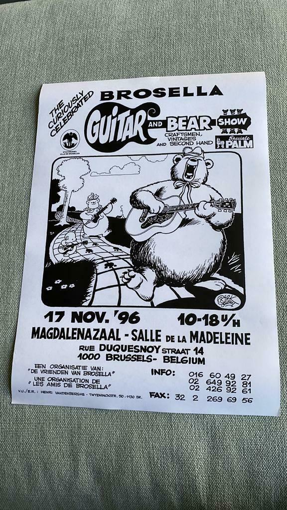 Dirk stallaert affiche A3 - guitar and bear show 1996, Ophalen, Nieuw
