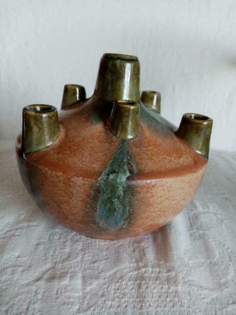 Faïencerie Thulin  vase pique à  fleur art déco   1930, Antiquités & Art, Enlèvement ou Envoi