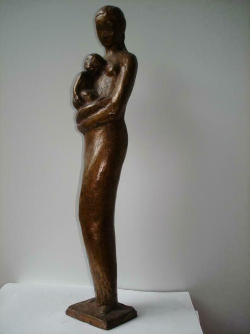 Lode VLEESHOUWERS  °1900-1964 Anvers maternité en bronze, Antiquités & Art, Art | Sculptures & Bois, Enlèvement