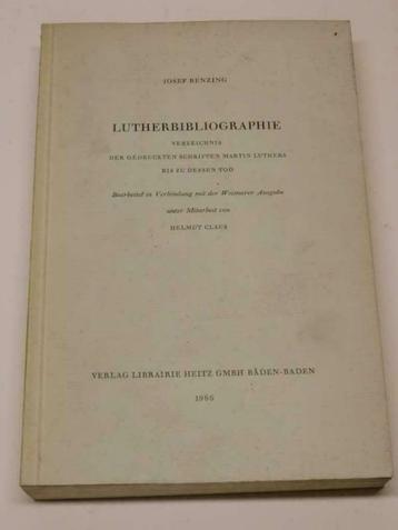 Josef Benzing Lutherbibliografhie 1966, Enlèvement ou Envoi, Utilisé