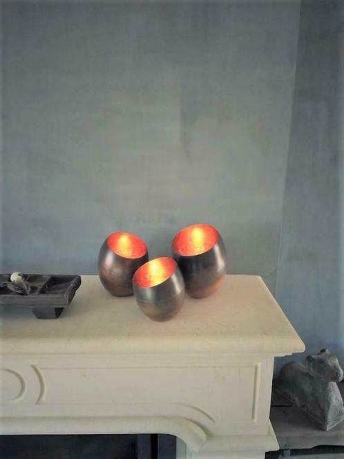 Metalen windlichten Egg collection (set van 3), Maison & Meubles, Accessoires pour la Maison | Bougeoirs & Bougies, Neuf, Chandelier
