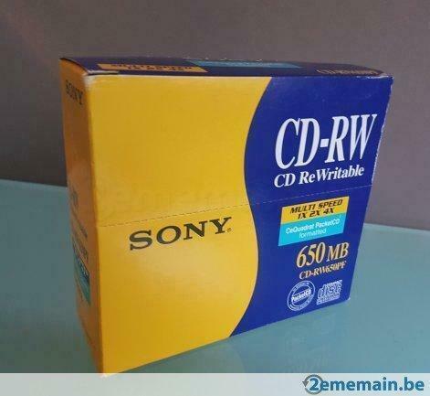 5 CD-RW's om te branden ReWritable 650Mb SONY Multi Speed 1x, Computers en Software, Beschrijfbare discs, Nieuw, Cd, Herschrijfbaar