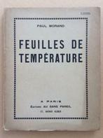 Paul Morand - Feuilles de Température (Au sans pareil, 1920), Enlèvement ou Envoi
