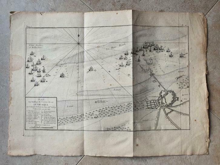 Plan du Mouillage des Ennemis devant Dunkerque., Livres, Guerre & Militaire, Utilisé, Marine, Avant 1940, Envoi