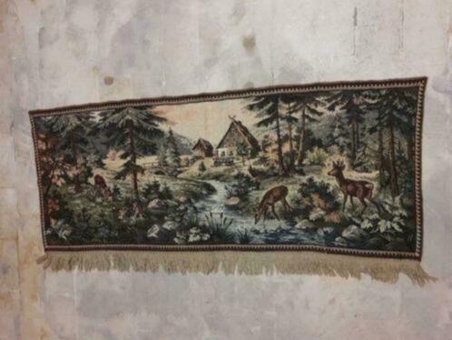 Wandkleed tafereel met Alpen huisje en herten 155/64, Huis en Inrichting, Woonaccessoires | Wanddecoraties, Ophalen of Verzenden