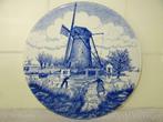 Antiek Delfts blauw sierbord wandbord molen curiosa kunst, Ophalen of Verzenden