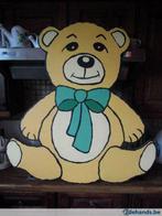 Teddy beer op houten plank decor, Verzamelen, Gebruikt, Ophalen