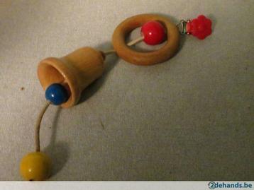 Houten bel/ klok aan wieg, kinderwagen hangen, Kinderen en Baby's, Kinderwagens en Combinaties, Ophalen of Verzenden, Gebruikt