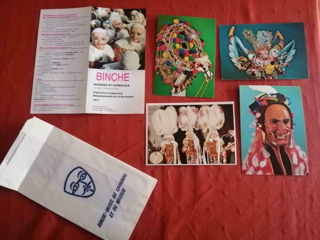 lot de 4 CP musée international du masque BINCHE en TBE, Enlèvement ou Envoi, Non affranchie