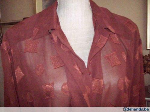 doorschijnende roodbruine blouse LM       m 46   nieuw, Kleding | Dames, Blouses en Tunieken, Nieuw, Maat 46/48 (XL) of groter