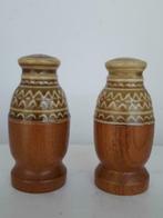 Vintage Peper & Zoutvaatjes - Keramiek/hout, Ophalen of Verzenden, Zo goed als nieuw, Keramiek, Overige typen