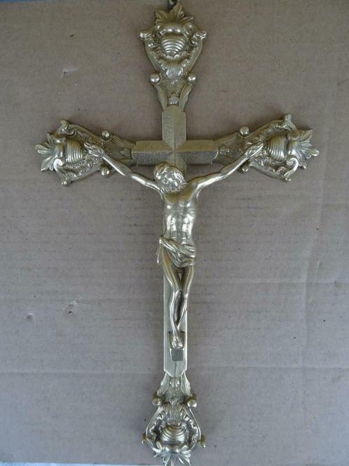 Antiek kruis antiek kruisbeeld verguld kruisbeeld circa 1900, Antiek en Kunst, Antiek | Religieuze voorwerpen, Ophalen of Verzenden