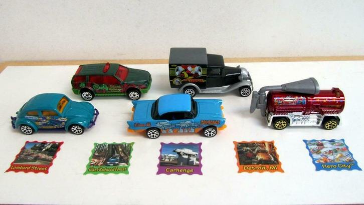 Set van 5 Matchbox Superfast 2004 "Mail-in Around The World", Hobby en Vrije tijd, Modelauto's | Overige schalen, Nieuw, Auto
