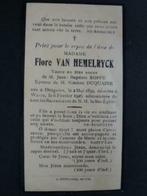 doodsprentje Van Hemelryck Flore  Ottignies 2 mai  1859, Verzamelen, Bidprentjes en Rouwkaarten, Rouwkaart, Verzenden