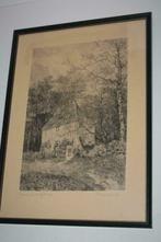 B.Mannfeld 'Weimar, Goethes Gartenhaus'. Ets gesigneerd, Antiek en Kunst, Ophalen