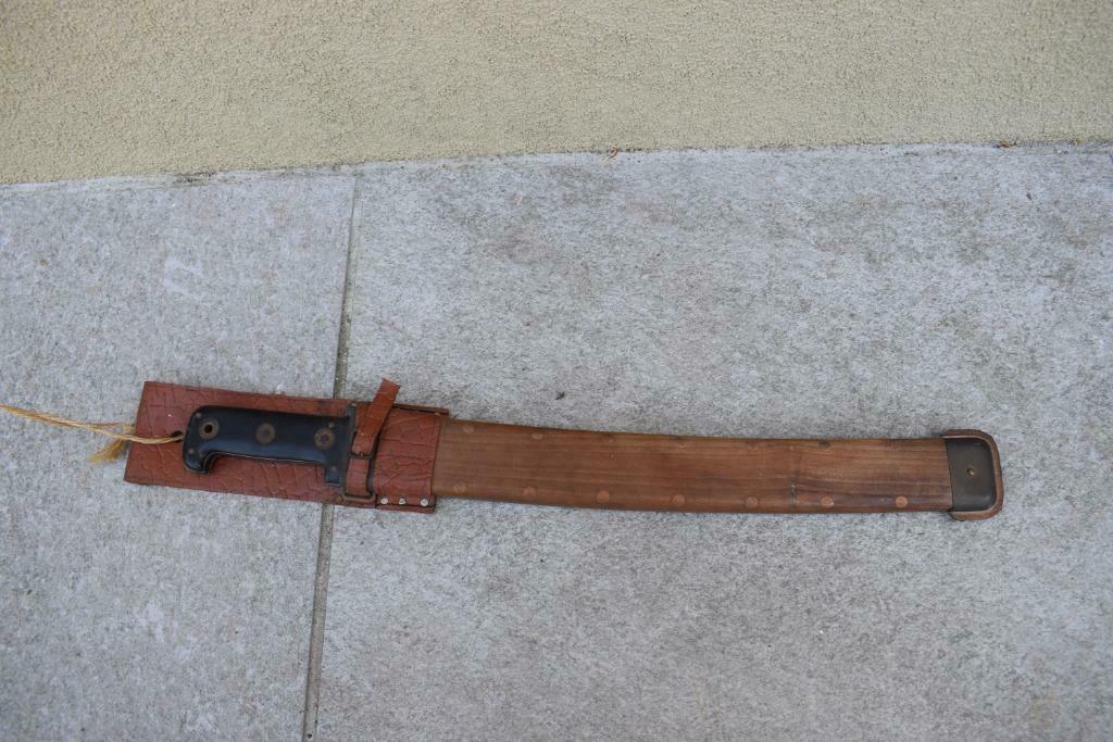 Ancienne machette avec fourreau en bois 1813-1815, Verzamelen, Militaria | Algemeen, Overige soorten, Kunstobject, Ophalen