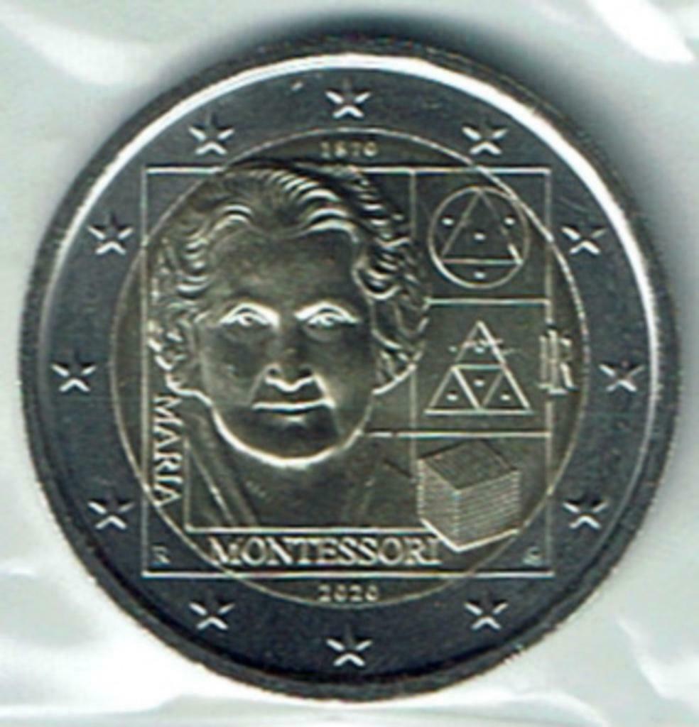 Pièce de 2 euros Italie 2020 Montessori UNC, Envoi, Italie, 2 euros, Monnaie en vrac