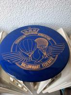 Emaille bordje (  16 cm diameter ) over luchtballonvaart, Verzamelen, Luchtvaart en Vliegtuigspotten, Ophalen of Verzenden, Zo goed als nieuw