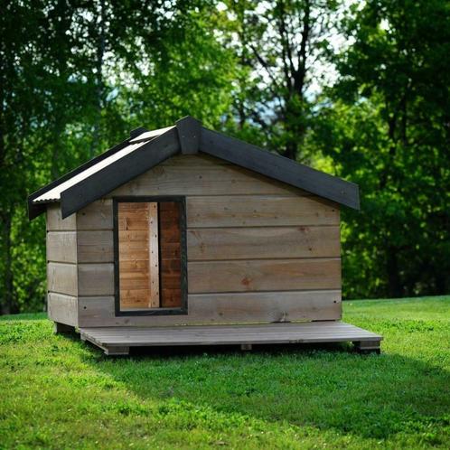 Niche avec terrasse en épicéa niche solide abri chien cabane, Dieren en Toebehoren, Hondenhokken, Nieuw, Hondenhok, Verzenden