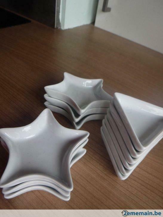 Zakouskis - étoile et triangle, Huis en Inrichting, Keuken | Servies, Gebruikt, Schaal of Schalen, Ophalen