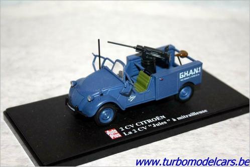 Citroën 2 CV met mitraillette 1/43 Auto Plus, Hobby & Loisirs créatifs, Voitures miniatures | 1:43, Neuf, Voiture, Autres marques